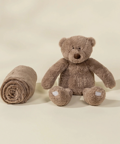 Bear Plush Toy Snuggling Blanket