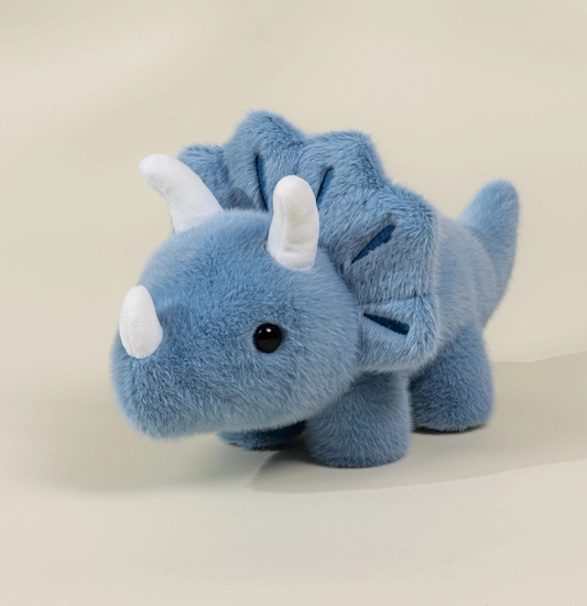 Dino Plush Toy - Blue Triceratop