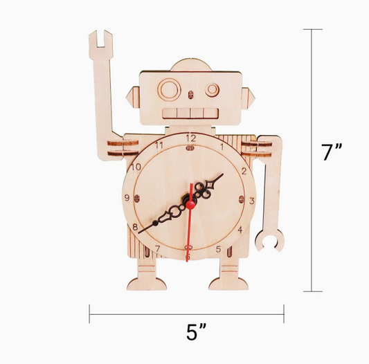 Robot Clock Diy Kit, Educational Stem Toy For Kid, Craft Kit