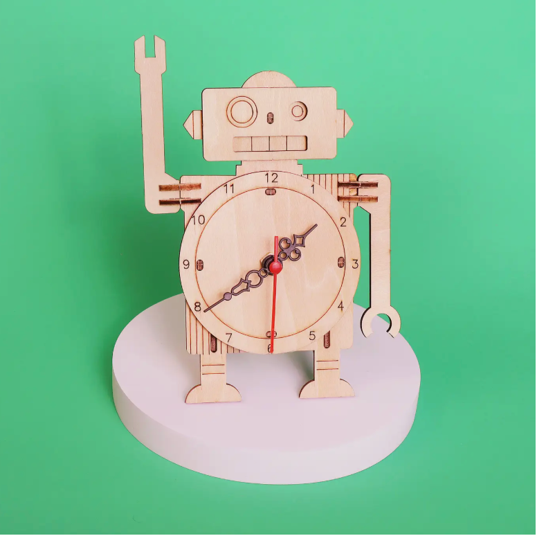 Robot Clock Diy Kit, Educational Stem Toy For Kid, Craft Kit