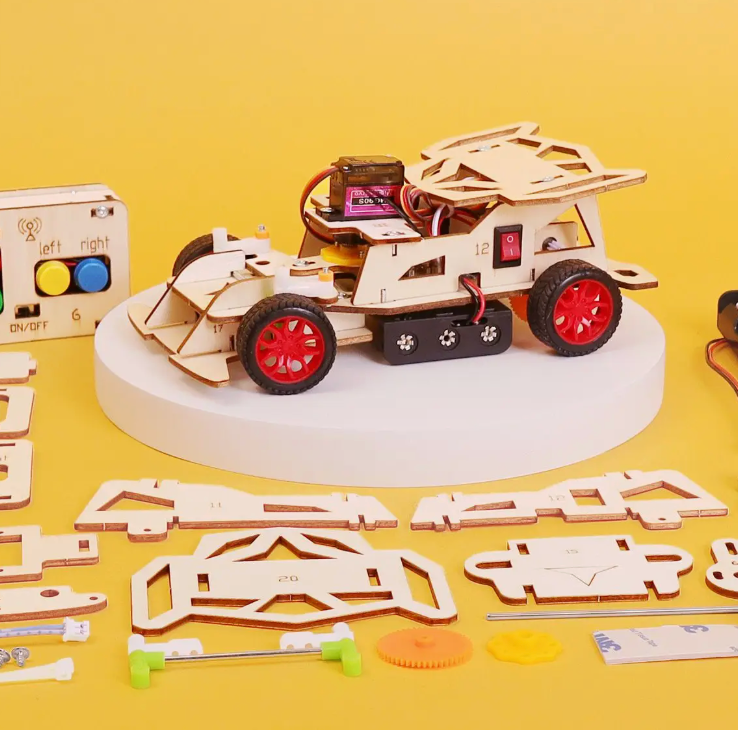 Steering Remote Controlled Car Diy Kit, Educational Stem Toy