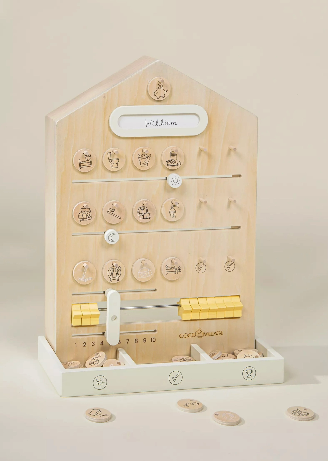 Wooden Routine, Tasks & Rewards Board