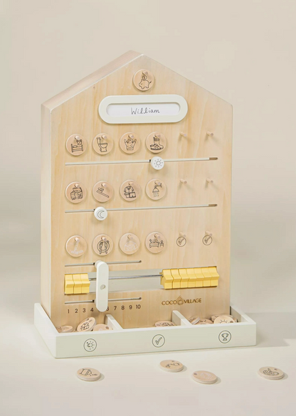 Wooden Routine, Tasks & Rewards Board