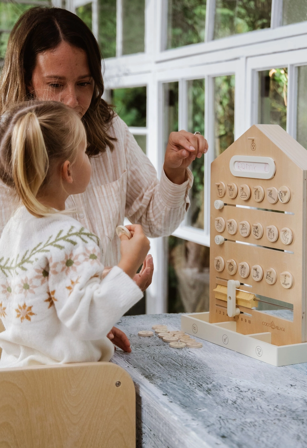 Wooden Routine, Tasks & Rewards Board